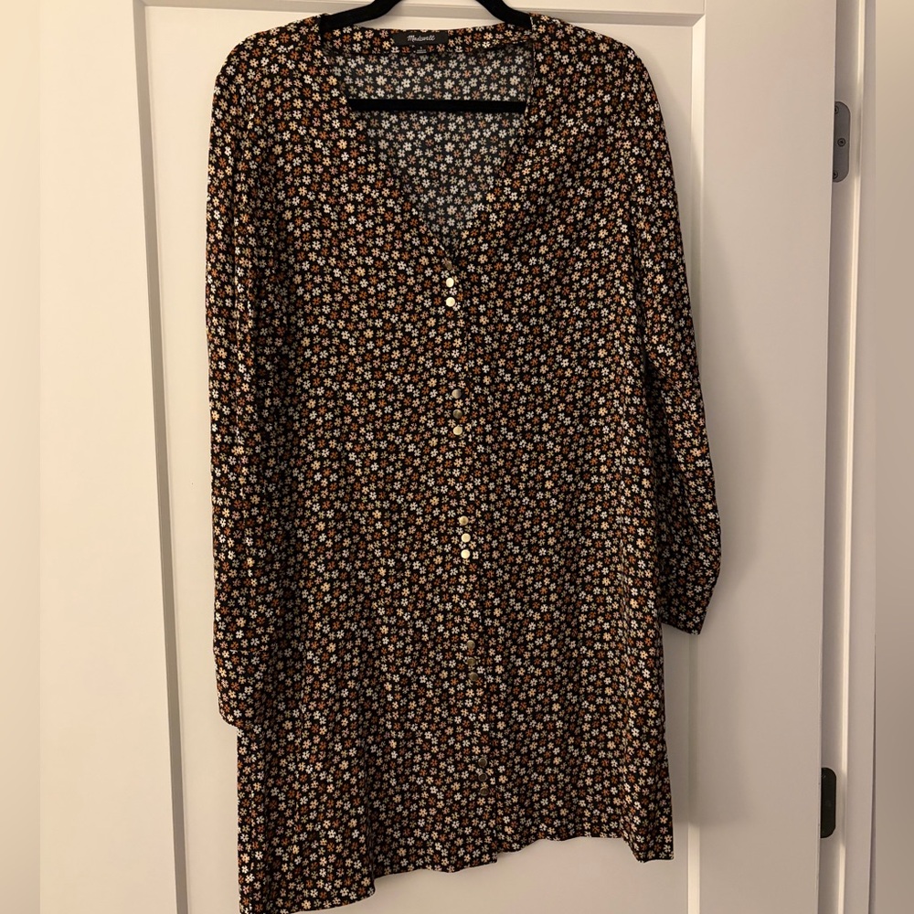 Madewell Long Sleeve Floral Dress